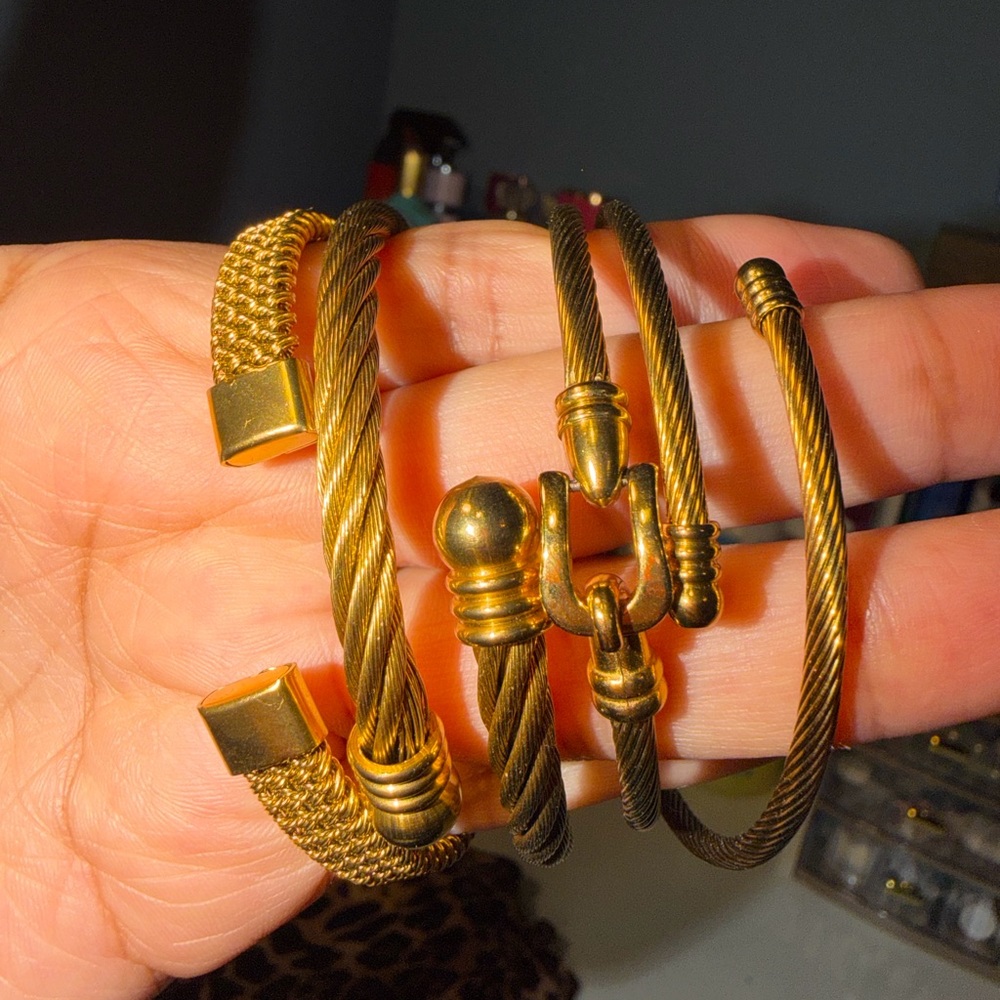 Gold-Tone Bracelet Stack - Set of 4